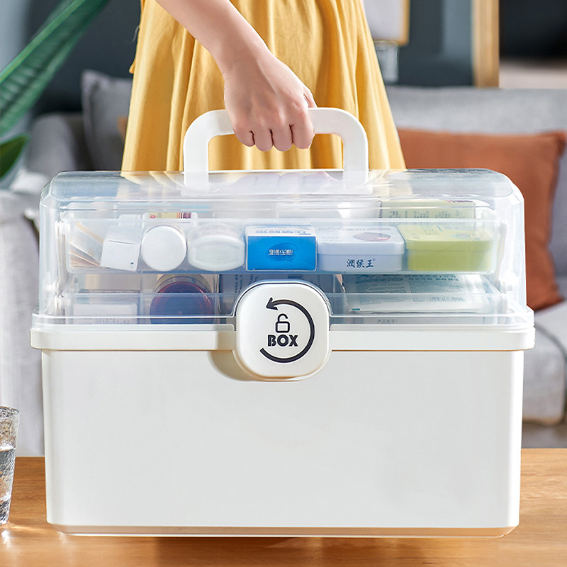 Medicine box family medicine storage box medicine box household large capacity medical medical emergency large first aid box - Taobao