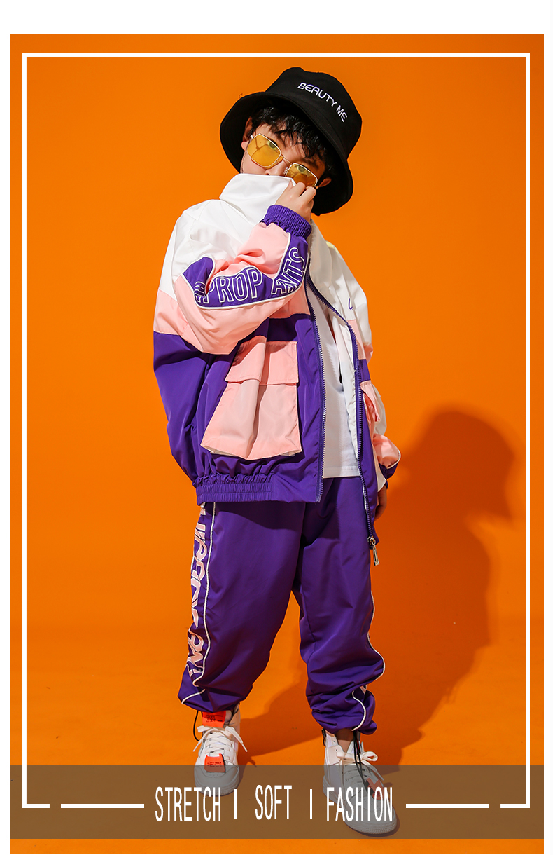 Bộ đồ khiêu vũ đường phố cho bé trai hip hop biểu diễn quần áo thủy triều mặc trẻ em nhảy jazz trang phục trẻ em trang phục hiphop đầm trẻ em cao cấp