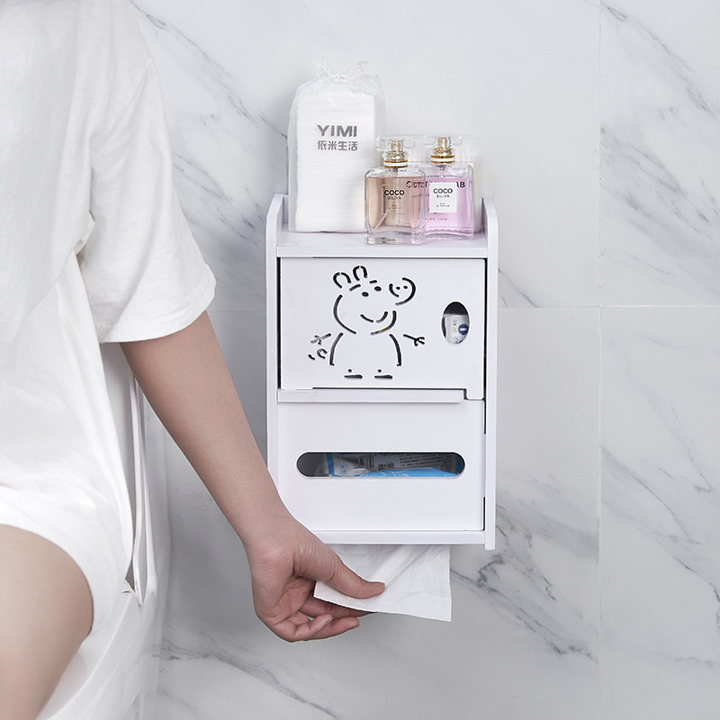 Jigui powder room toilet paper box Toilet tissue box Punch-free roll paper toilet paper box Waterproof toilet paper shelf