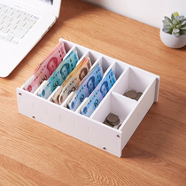 Desktop drawer change storage box Financial Renminbi banknote change classification storage cash register finishing rack money box
