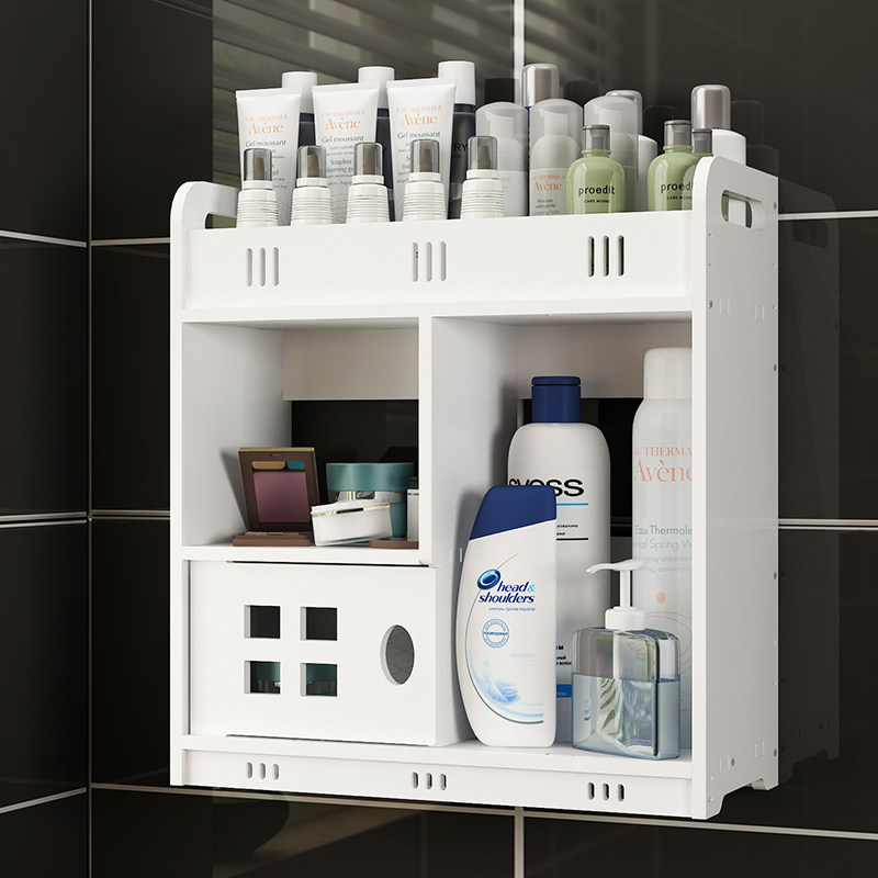 Gigui Makeup Room Free of perforated shelves Bathrooms Toilet Washroom Washroom Washroom Wall-mounted wall-mounted suction wall