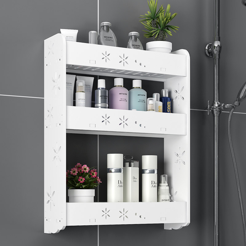 Gigui Makeup Room Bathroom Shelve Wall Wall-mounted Free-to-punched shelve Bathroom Makeup Wash and protective supplies Containing Shelf shelf