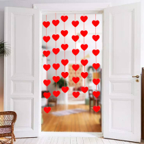  Wedding celebration supplies Creative wedding hall decoration scene layout DIY non-woven peach heart pull flower happy word curtain