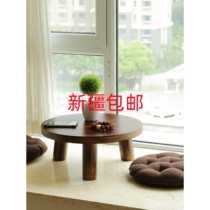 Xinjiang Japanese style bay window small coffee table round wooden table window sill table tatami small table low table tea table solid wood
