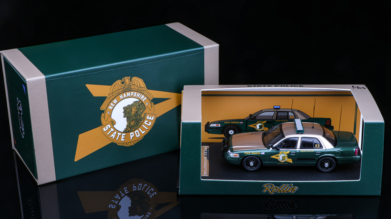 [in Stock] Rollin 1:64 Risp Rhode Island State Police K-9 Police Car Cv Alloy Model