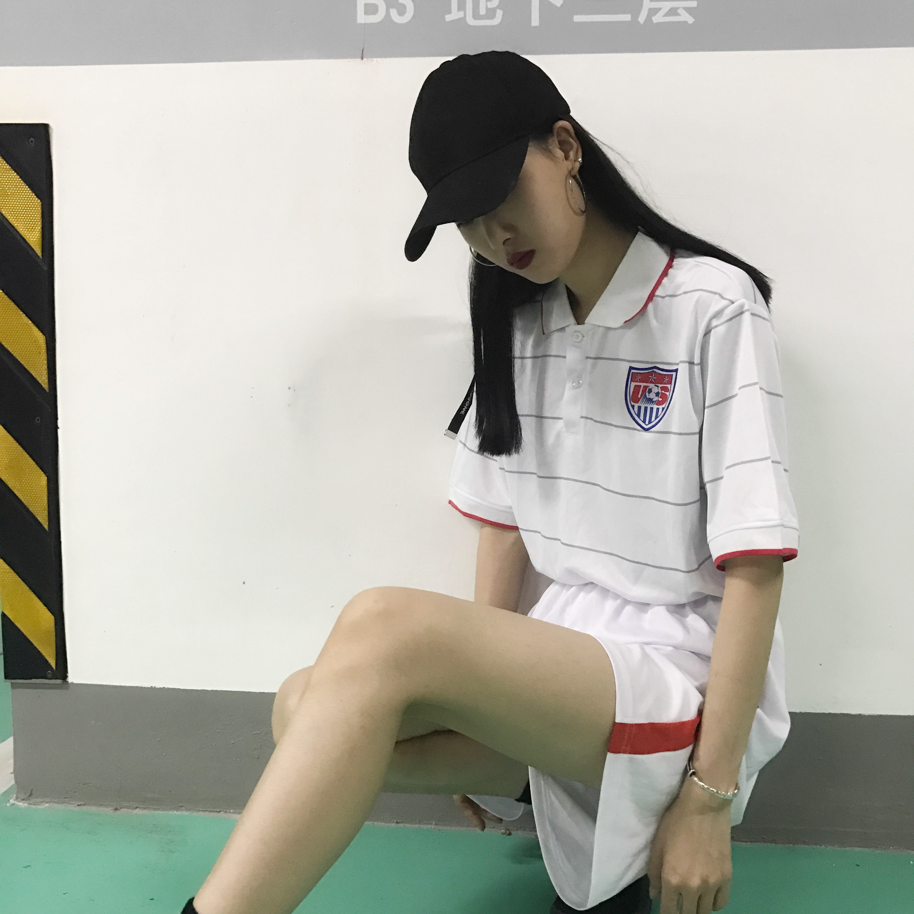 Football clothing sports leisure suit for men and women's match suit with hip hop tide loose DIY print