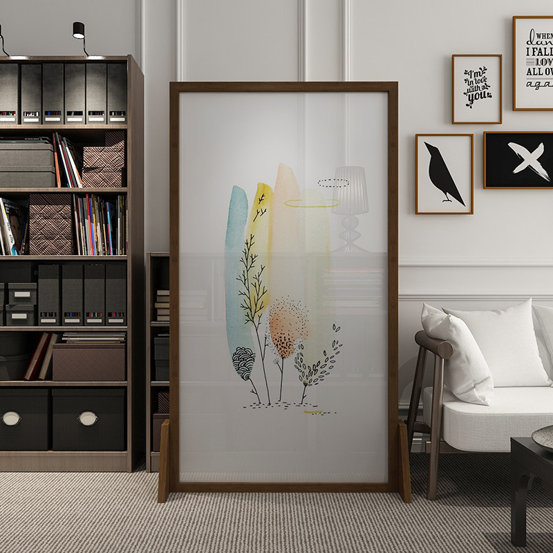 European screen solid wood partition decorated living room bedroom entry to the seat bar modern American mobile simple seat screen