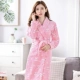 Áo ngủ mùa thu và mùa đông nữ flannel áo choàng tắm san hô lông cừu dài dày yukata dễ thương tie đồ ngủ nhà dịch vụ