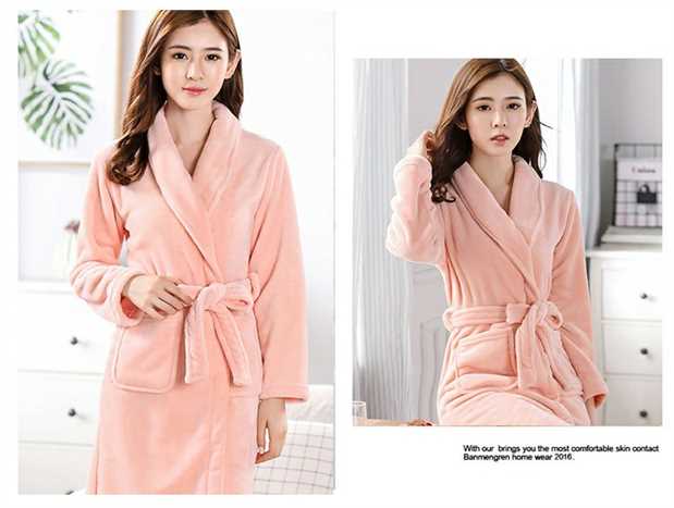 Đặc biệt hàng ngày áo choàng tắm flannel nữ kích thước lớn áo ngủ dài váy yukata san hô nhung đồ ngủ áo choàng lụa dài tay cho nam