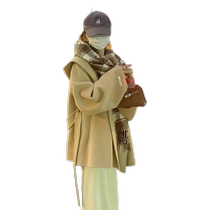 2024 new even cap bifacial cashmere big coat small humpy superior sense short fur coat female autumn and winter