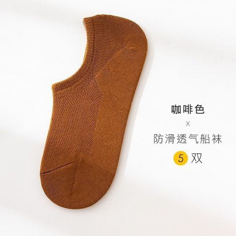 Vớ vớ Mens Summer Thin Breathable Lưới Thuyền Socks Shallow vô hình Silicone Chống Trượt Red Sox.