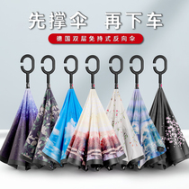Reverse umbrella long handle s mens student handsome large double simple forest department retro female custom advertising logo