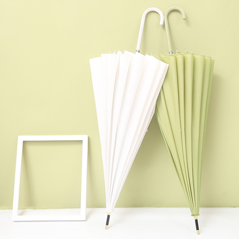 16 bone long handle umbrella female ins wind forest retro large oversized double straight pole simple student custom logo