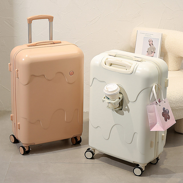 Luggage 18/20 inch boarding 2024 new men and women's leather suitcase trolley suitcase cute, ທົນທານ, ແຂງແຮງ, ຂະຫນາດນ້ອຍແລະນ້ໍາຫນັກເບົາ