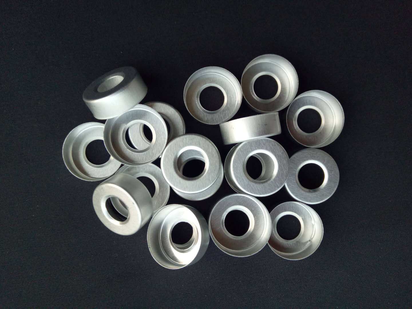 银色开口顶空瓶铝盖 20mm 带孔10mm 100pcs/包，铝盖 GC气相瓶盖