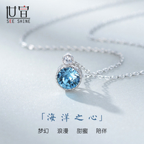 World Vision 925 Pure Silver Ocean Hearts Necklace Women Summer Light Extravaganza Design Collarbone Chain Send Bestie Birthday Presents