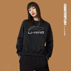 Li Ning sweatshirt ແມ່ຍິງດູໃບໄມ້ລົ່ນ 2021 ຄູ່ຜົວເມຍໃຫມ່ pullover ບາດເຈັບແລະພິມອອກແຂນຍາວຂອງແມ່ຍິງຄໍຮອບໃນຊຸດກິລາ trendy