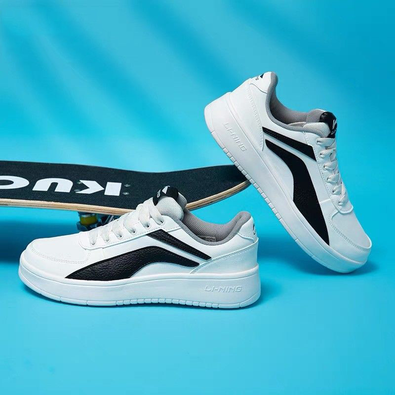 Li Ning board shoes men's 2022 new 100 hitch small white shoes Agan shoes Low to help Korean version Trend casual leather face big LOGO