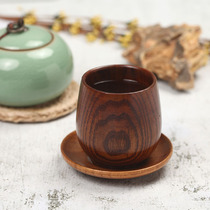 Day-style log mug wood large belly cup clear wine solid wood retro thermal insulation with hand cup Restaurant wood tea water glass