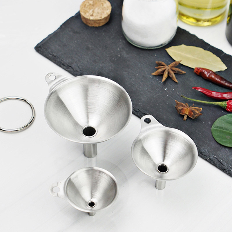 304 Stainless Steel Refueling Small Funnel Home Large Caliber Wine Leaking Kitchen Inverted Oil Drain oil leak Three-in-one