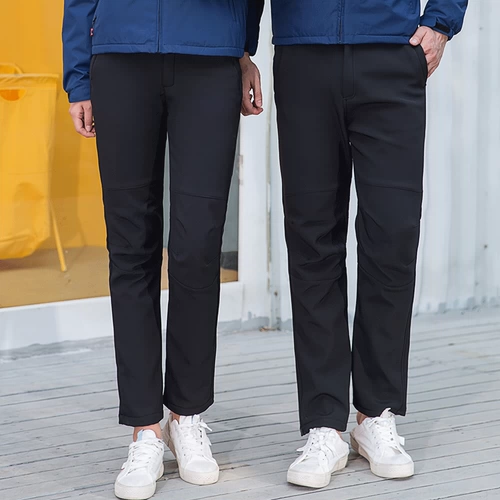 Демисезонные дорожные флисовые износостойкие бархатные удерживающие тепло альпинистские штаны для работы, увеличенная толщина