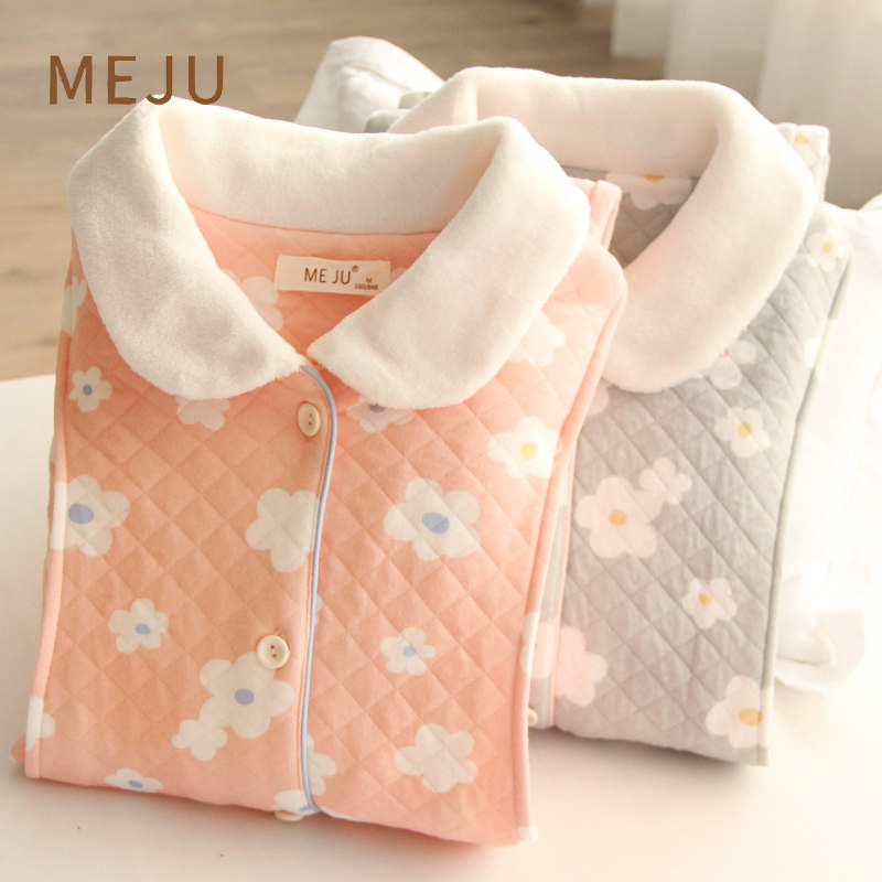 Month clothes Spring cotton postpartum 11 months pregnant women pajamas Autumn and winter maternal nursing nursing clothes thickened air cotton