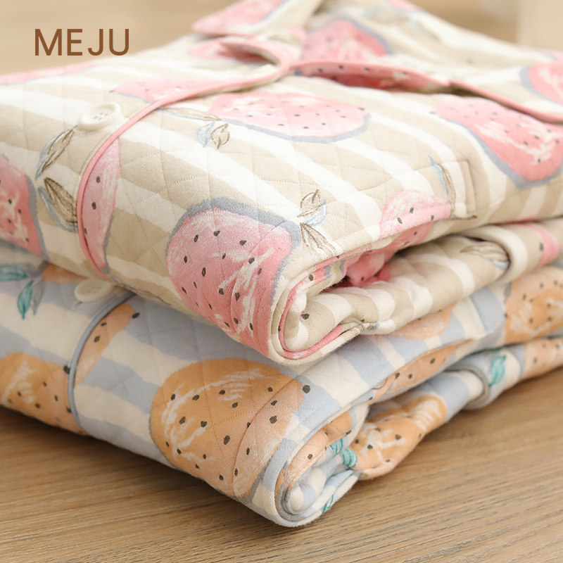 Lunar Subsuit Postnatal February Pyjamas Woman Winter Pregnant Woman Pure Cotton Thickened Autumn Winter Clip Cotton Air Cotton Lacerator Conserved