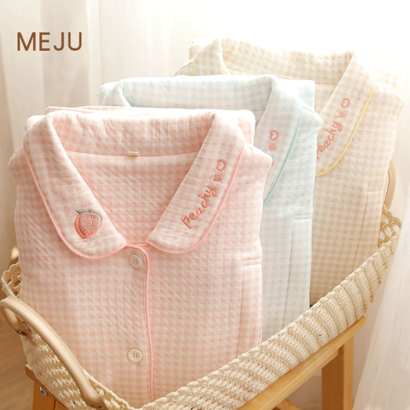 August Sub-served woman postpartum 12 warm air cotton autumn winter pregnant woman pyjamas lactation lactation nursing home clothes