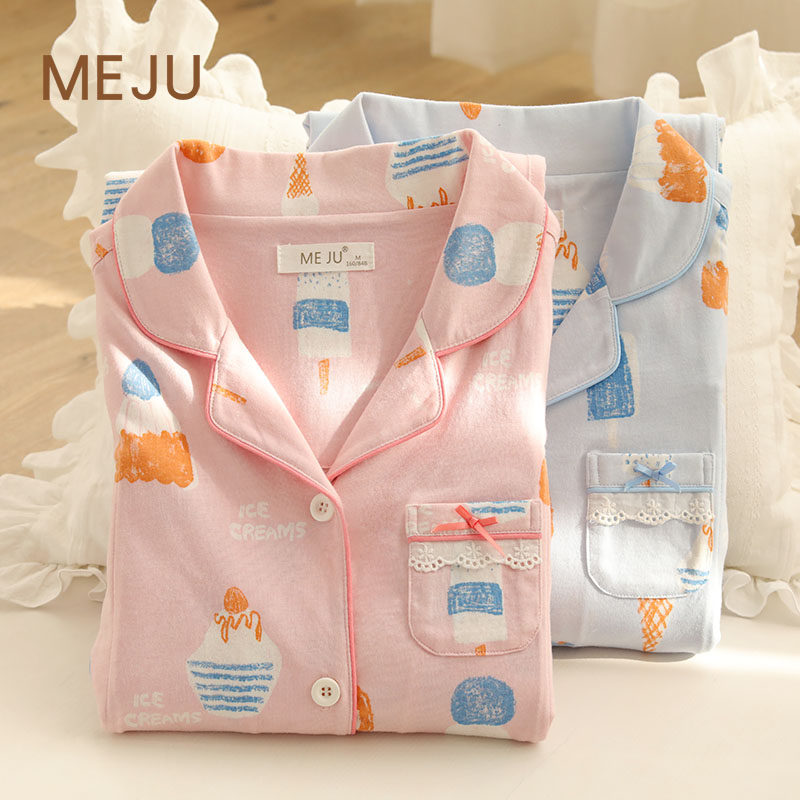 Moon Subsuit May Postnatal Spring Pure Cotton Postnatal Pregnant Woman Sleepwear Spring Fall Maternal Breastfeeding Full Cotton Home Clothing