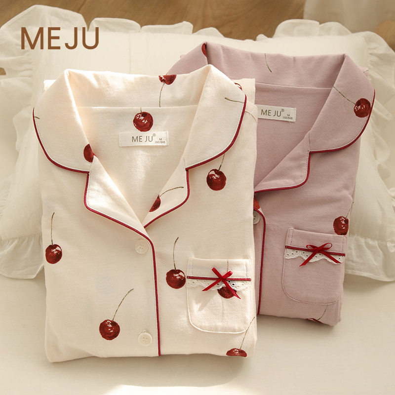 Subsuit May Postpartum Postnatal Pure Cotton Pregnant Pregnant Woman Breastfeeding Pyjamas Laces Breastfeeding Spring and Autumn Home Suit Suit