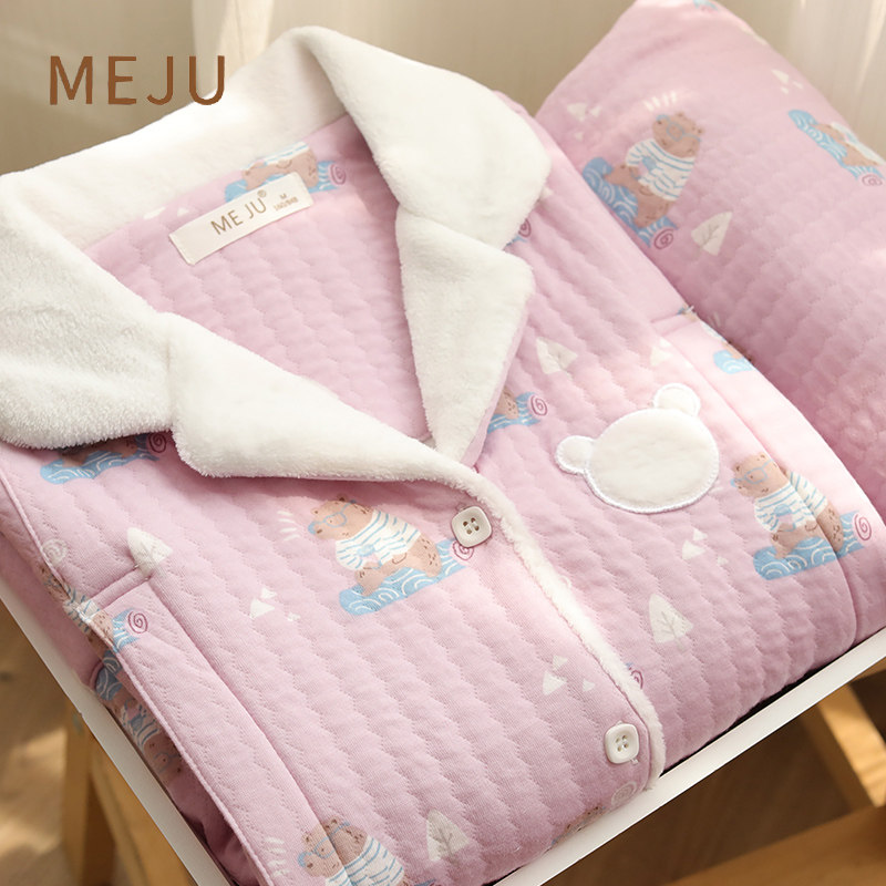 August Lunar Subsuit Winter Postpartum Autumn Winter Style Air Cotton Pure Cotton Pregnant Pregnant Pregnant Woman Pyjamas Lactation Lactation Lactation Nursing Home