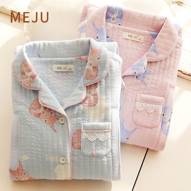 August Subsuit Postnatal Pyjamas Woman Winter Warm Pregnant Woman Pure Air Cotton Lactation Cuddly AUTUMN WINTER