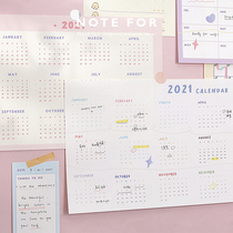 NOTE FOR calendar wall sticker poster Every moment 2021 calendar month plan NOTE function poster