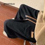 Tide, брендовые дизайнерские спортивные штаны, оверсайз, тренд сезона, в американском стиле, свободный прямой крой