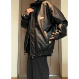 Черная демисезонная куртка, бейсбольная короткая форма, изысканный стиль, в американском стиле