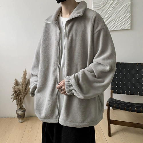 Куртка, двусторонний вкладыш, бархатная мужская толстовка, изысканный стиль