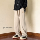 Tide, брендовые дизайнерские спортивные штаны, оверсайз, тренд сезона, в американском стиле, свободный прямой крой