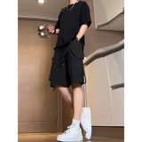 Летние тонкие шелковые шорты, дизайнерские спортивные штаны, в американском стиле, тренд сезона