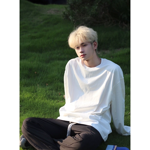 Осенняя белая утепленный лонгслив, толстовка, изысканный стиль, в американском стиле