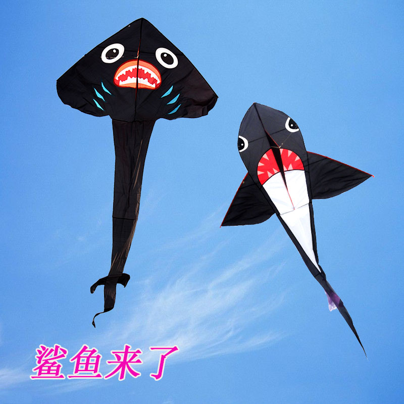 Weifang Hengkite New Shark Breeze Easy Flying Children High-end Large Tail Kite Line Axle Wheel Beginners