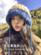 Large head circumference rabbit fur knitted hat for women in autumn and winter to keep warm and show face small color block plush woolen hat ear protection bag head hat