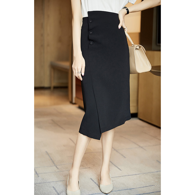 FENPERATE design sense niche irregular skirt women's 2022 summer new temperament commuter midi skirt