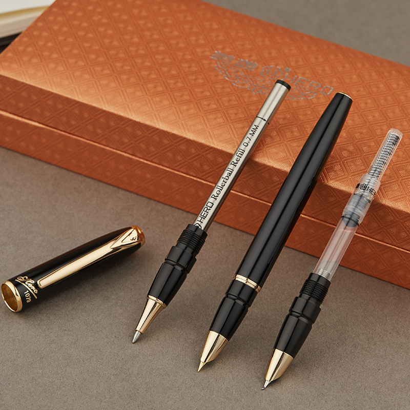 HERO Hero Pen Official 1079 Tethin 0 38 Finance Business Office Student Practicing Calligraphy with Three Pen Heads Gift Box Dress Custom Logo Free Lettering
