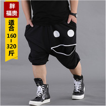 Fat plus size tight feet Haren pants sports men 7 Capri pants loose crotch hip hop 300 Jin pants men