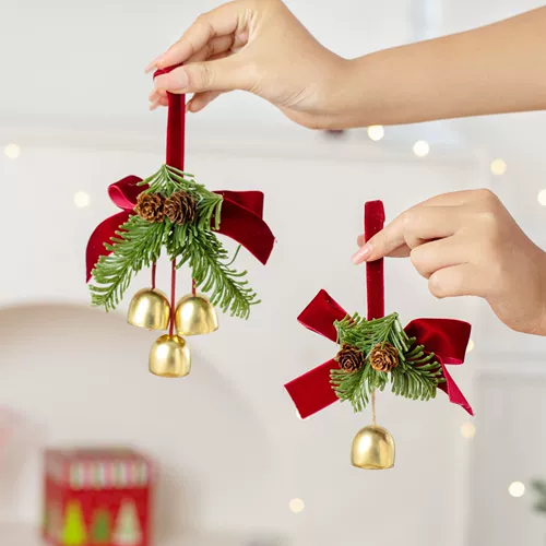 Реалистичная рождественская подвеска, декор, колокольчик