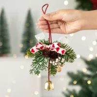 Рождественский кулон из сосновой шишки D4, одинарный колокольчик-любовь