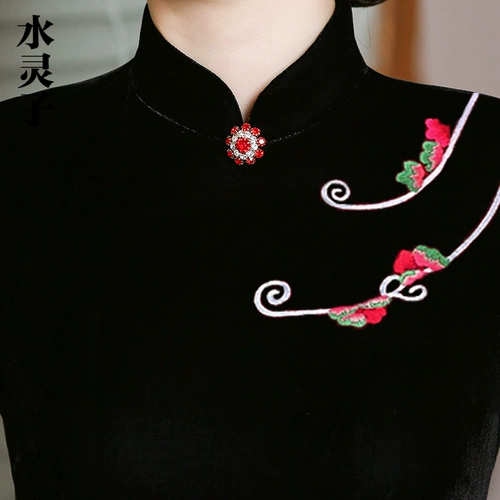 Бархатное ципао, свадебное платье для мамы, городской стиль, коллекция 2021, китайский стиль