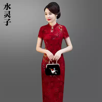 Cheongsam improved dress Chinese style red temperament wedding mother noble dress high-end wedding feast
