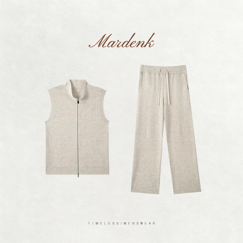 『Rattan Pattern Jacquard Suit』Men's Tencel Linen Knitted Casual Suit Md-St-2601