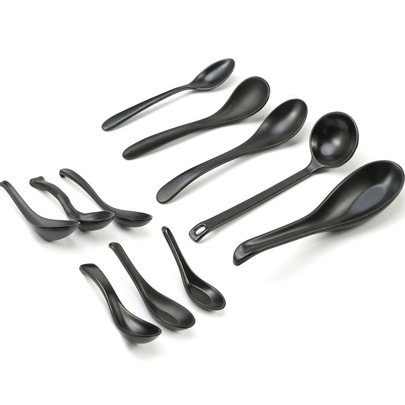Melamine small spoon black scrub spoon creative spoon plastic spoon soup Japanese tableware porridge spoon rice spoon turtle shell spoon